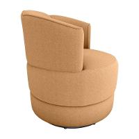 Poltrona Decorativa Giratória Base De Ferro Marselha Matrix Boucle Mostarda - 3