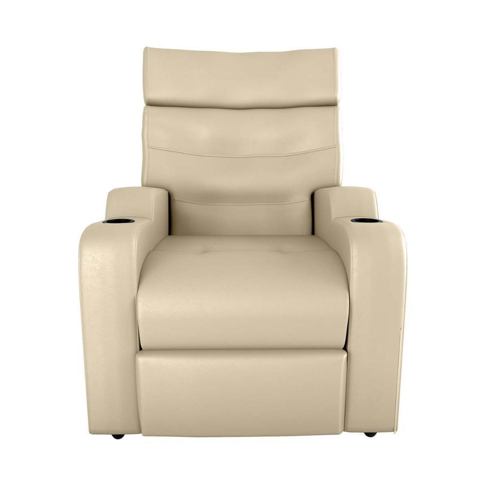 Poltrona Reclinável Do Papai Com Porta Copos Porta Controle Toro Matrix Sintetico Bege - 4