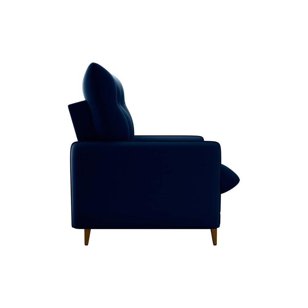 Poltrona De Amamentação Com Puff Montreal Matrix Suede Azul - 5