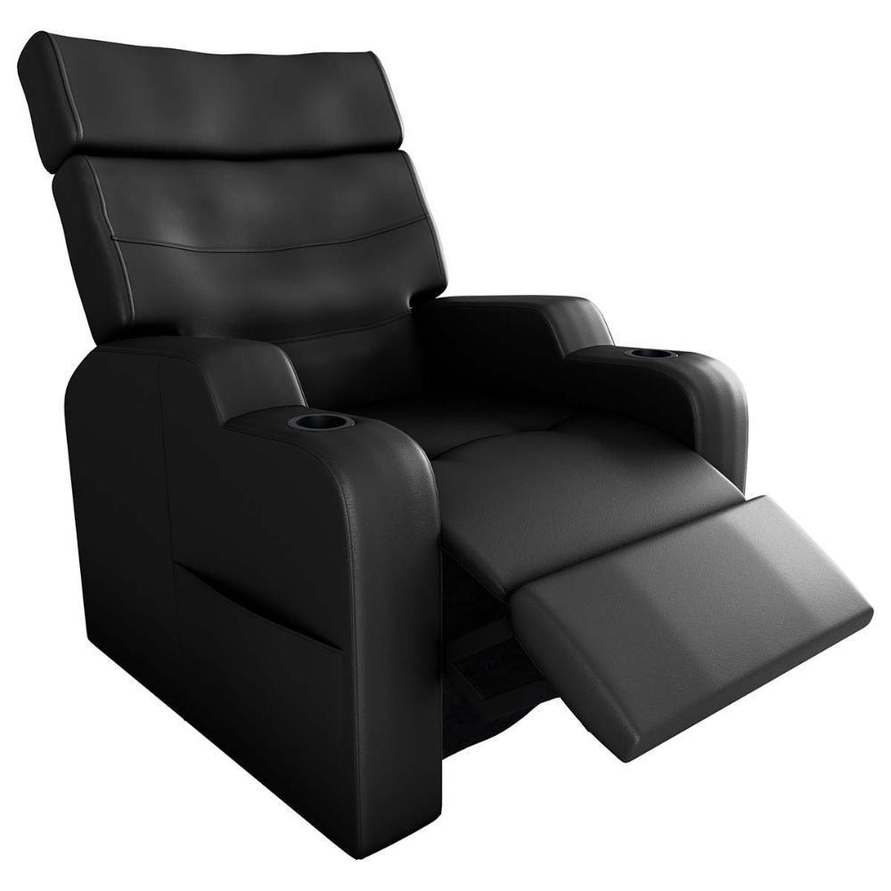 Poltrona Reclinável Do Papai Com Porta Copos Porta Controle Toro Matrix Sintetico Preto - 2