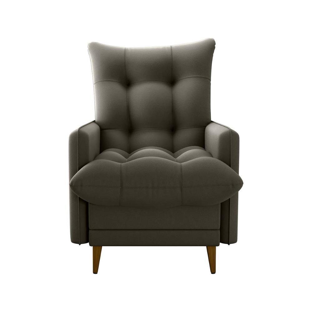 Poltrona De Amamentação Com Puff Montreal Matrix Suede Capuccino - 4