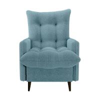 Poltrona De Amamentação Com Puff Montreal Matrix Boucle Azul - 7