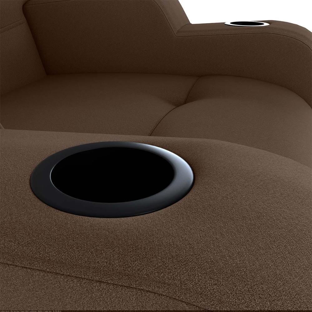 Poltrona Reclinável Do Papai Com Porta Copos Porta Controle Toro Matrix Veludo Marrom - 5