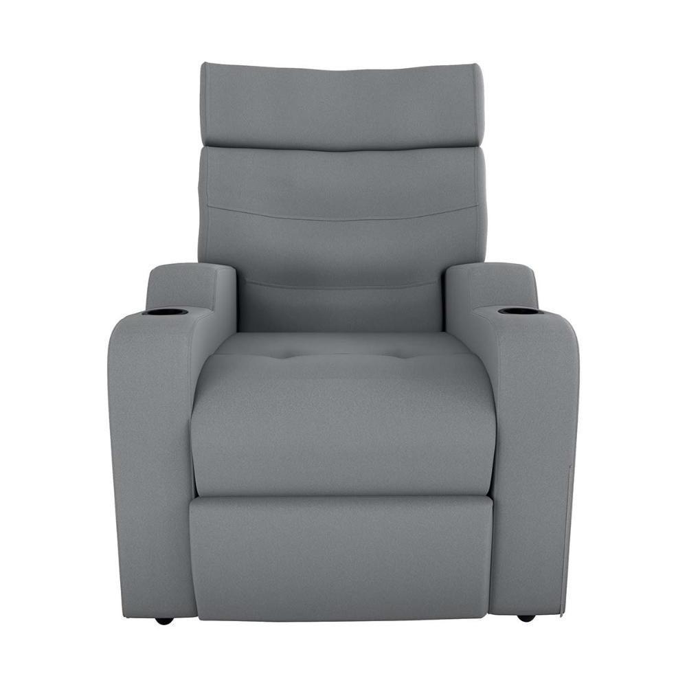 Poltrona Reclinável Do Papai Com Porta Copos Porta Controle Toro Matrix Veludo Cinza - 2