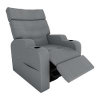 Poltrona Reclinável Do Papai Com Porta Copos Porta Controle Toro Matrix Veludo Cinza - 3