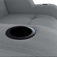 Poltrona Reclinável Do Papai Com Porta Copos Porta Controle Toro Matrix Veludo Cinza - 5