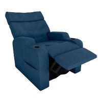 Poltrona Reclinável Do Papai Com Porta Copos Porta Controle Toro Matrix Veludo Azul - 5