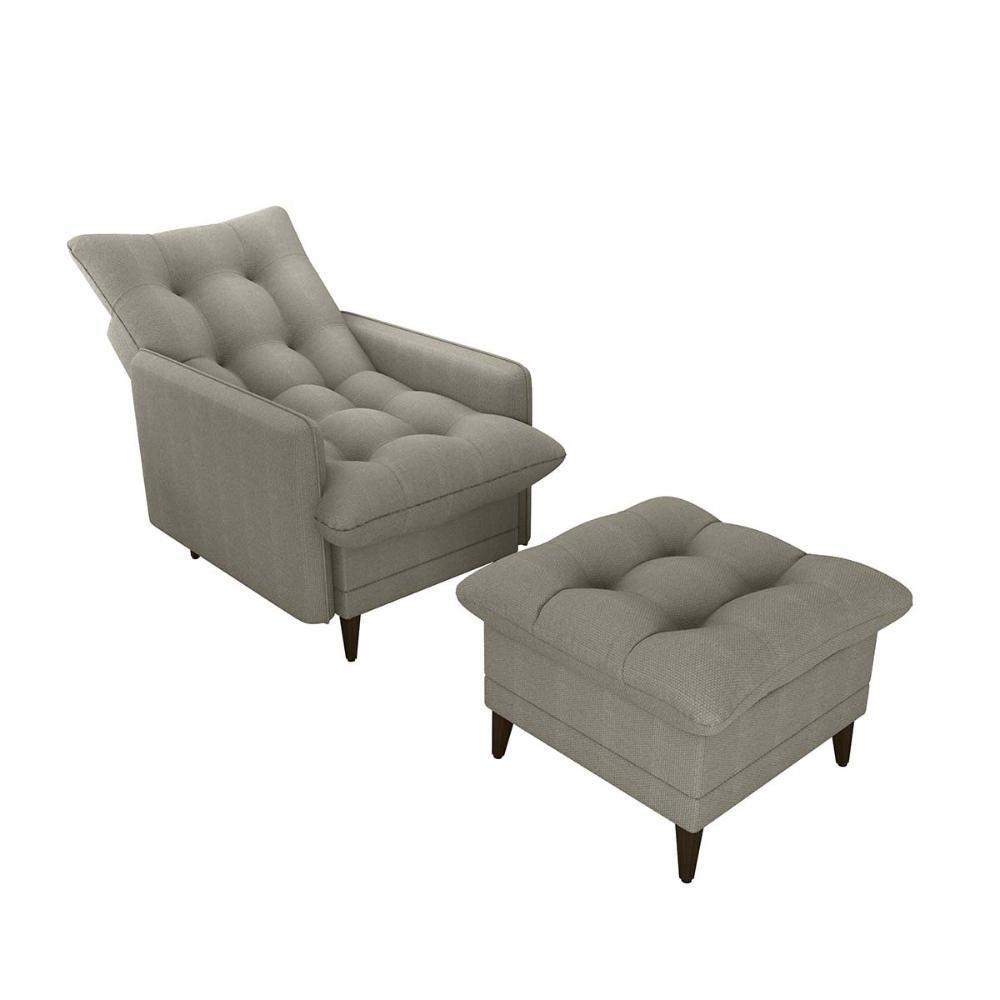 Poltrona De Amamentação Com Puff Montreal Bege Matrix Bege - 2