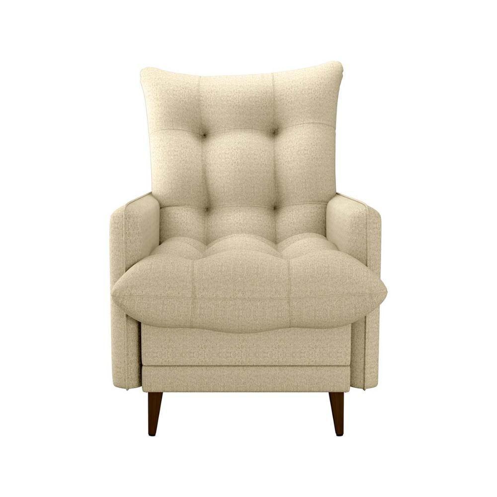 Poltrona De Amamentação Com Puff Montreal Matrix Linho Bege - 6