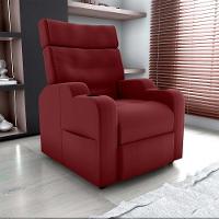 Poltrona Reclinável Do Papai Com Porta Copos Porta Controle Toro Matrix Veludo Vermelho - 6