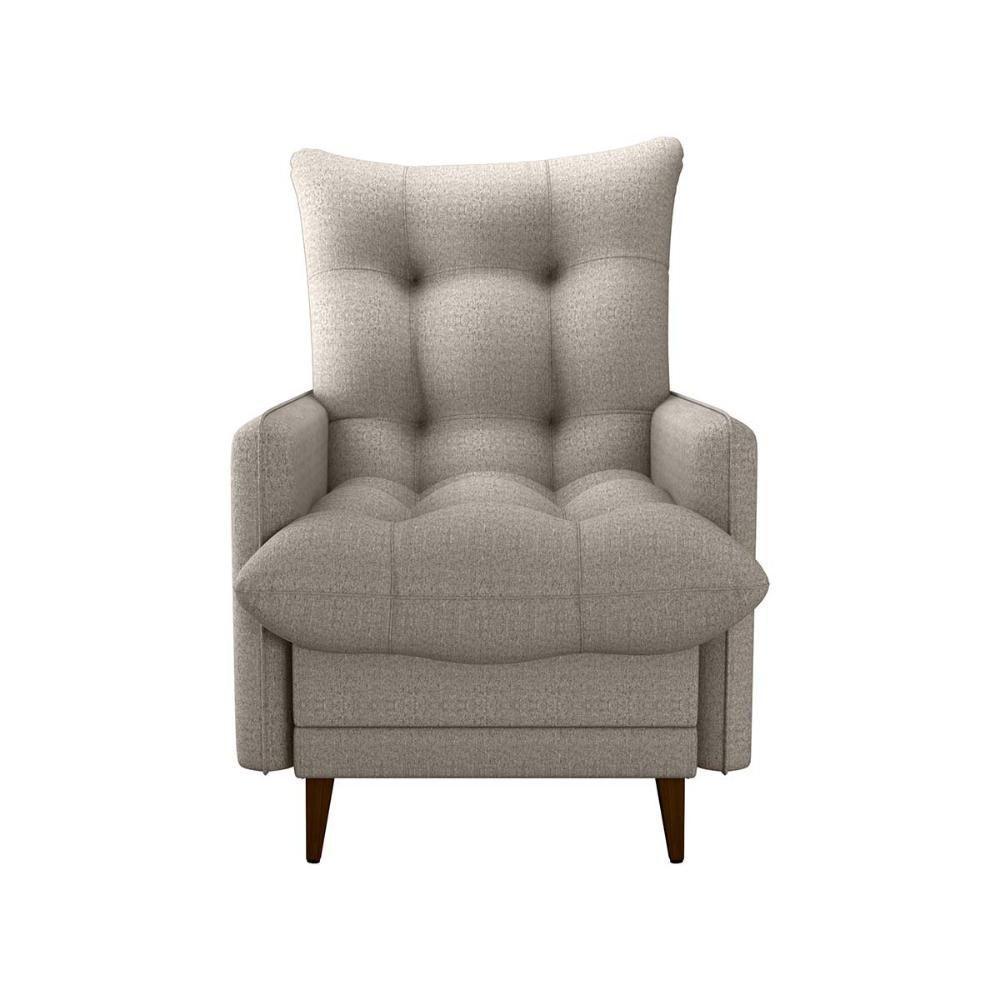 Poltrona De Amamentação Com Puff Montreal Matrix Linho Cinza - 7