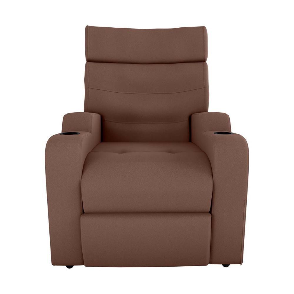 Poltrona Reclinável Do Papai Com Porta Copos Porta Controle Matrix Veludo Ferrugem - 4