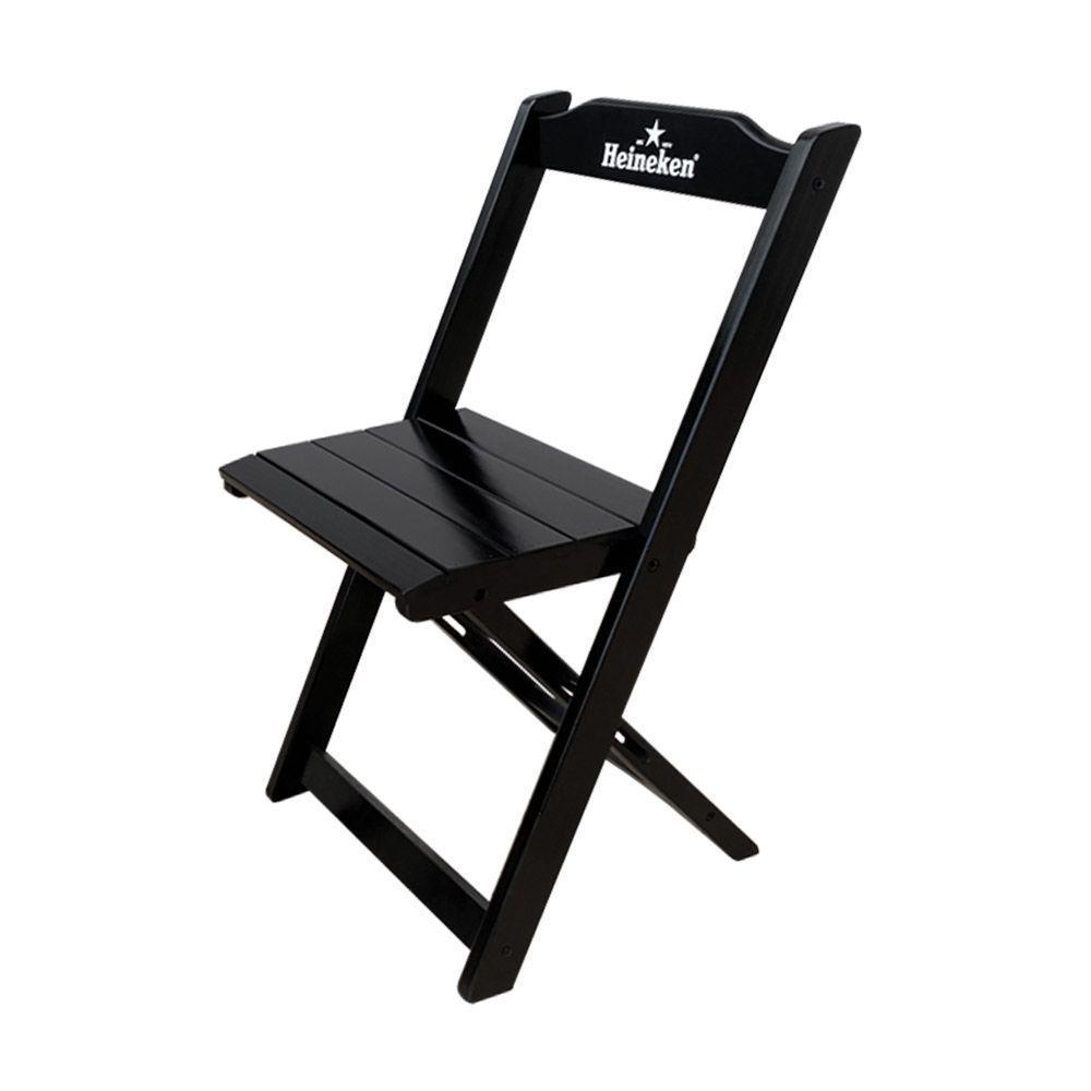 Conjunto Mesa Dobrável Madeira 110x70 Com 6 Cadeiras Personalizada Hei Preta - Tarimatã - 3