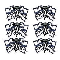 Kit 6 Conjuntos De Mesa Bistrô Dobrável Jack Daniel's Com 4 Banquetas De Madeira Preta - 1