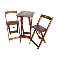Kit 4 Conjuntos Bistrô Mesa Com 2 Banquetas Dobráveis De Madeira Personalizada Jack - Imbuia - 2