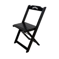 Kit 4 Conjuntos Mesa Dobrável Madeira 70x70 Com 4 Cadeiras Personalizada Jack Preta - Tarimatã