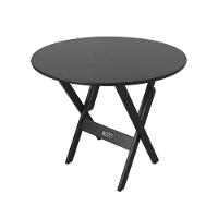 Conjunto Dobrável Mesa De Madeira 90cm Redonda Com 4 Cadeiras Preta - Tarimatã - 2