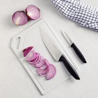 Kit Para Carnes E Legumes Plenus Lâminas Inox Cabos Preto E Tábua 3 Peças - Tramontina 23498014 - 4