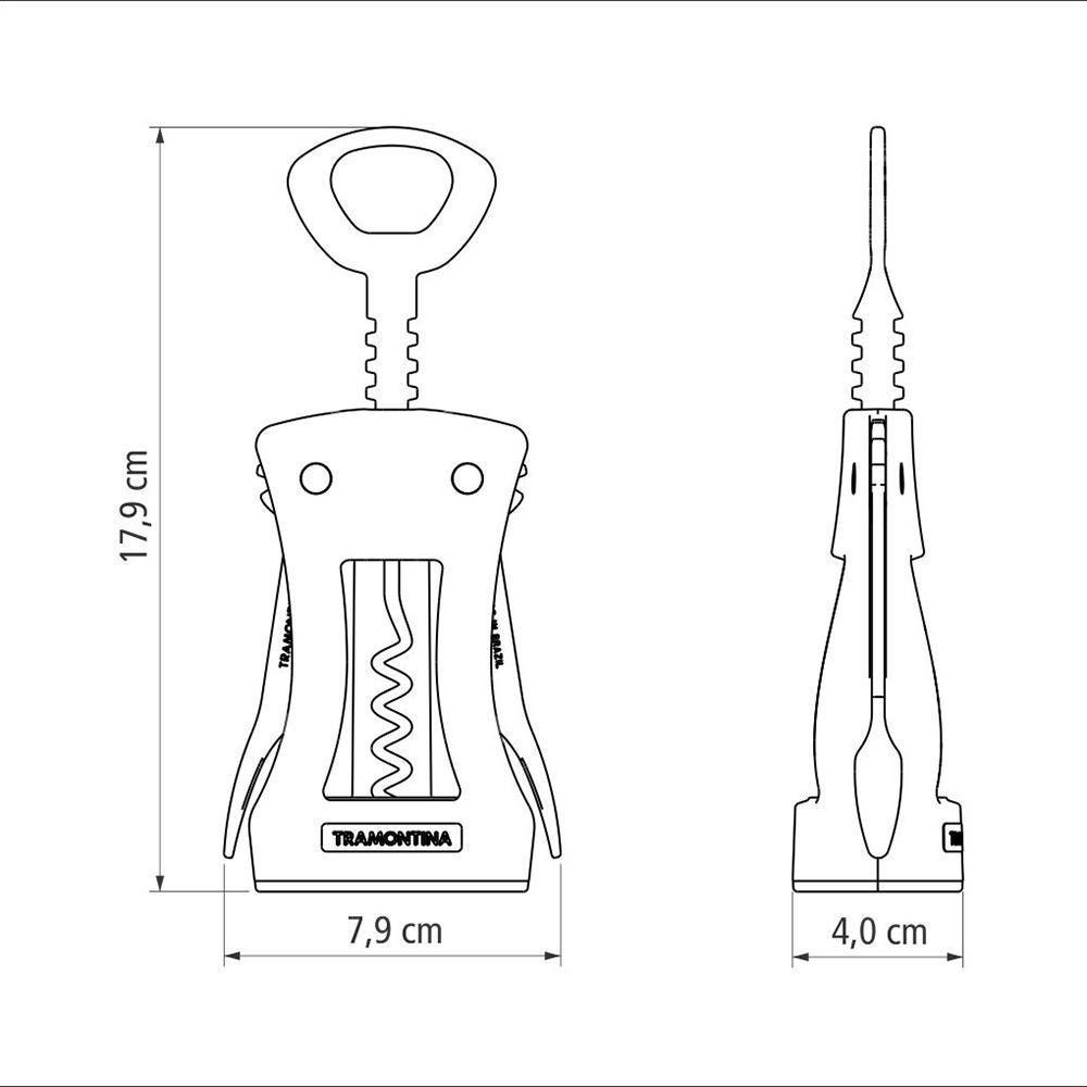 Saca Rolhas Harmoniza Design Ergonômico Corpo Abs E Abridor De Zamak Preto - Tramontina 25550100 - 2