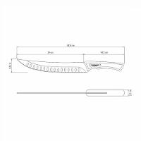Faca Para Carne Churrasco Black Lâmina Inox Escurecido Cabo Madeira 10 - Tramontina 22841110 - 3