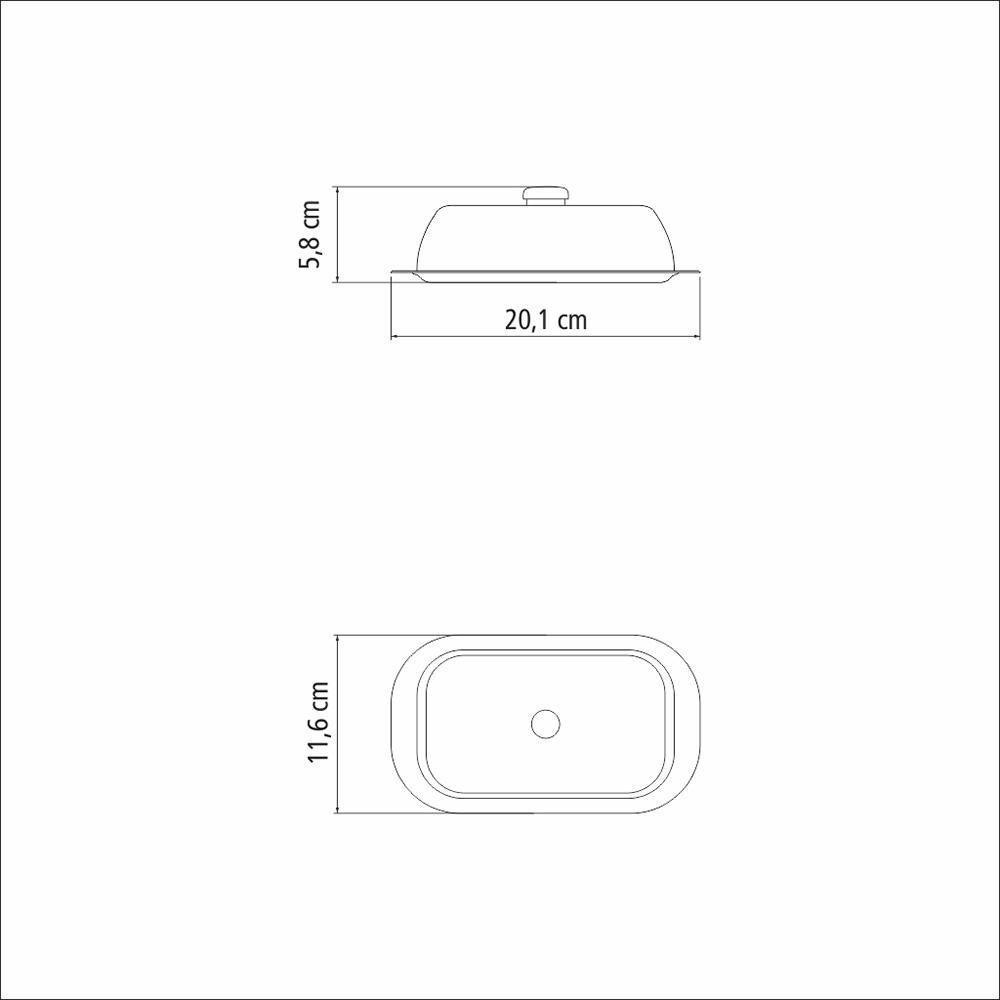 Manteigueira Inox Com Tampa Service Para Armazenar Manteiga Retangular - Tramontina 61424000 - 2