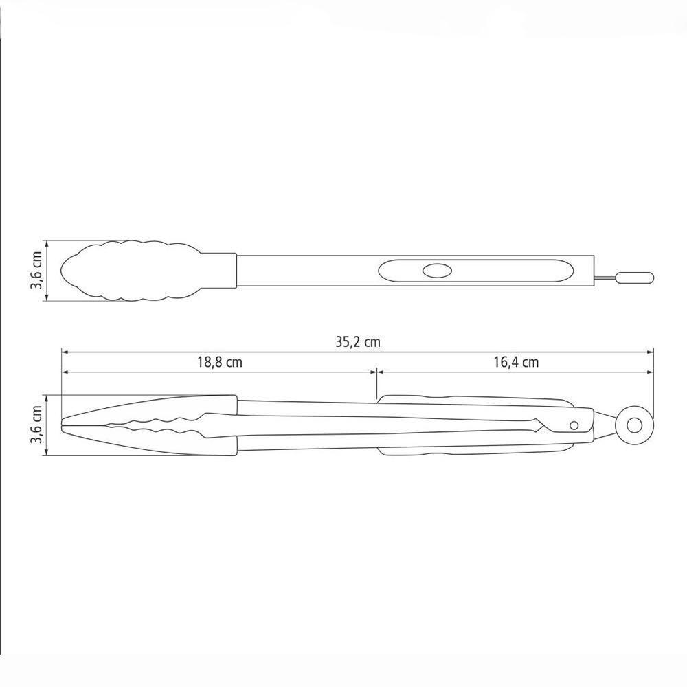 Pegador Térmico Multiuso Para Cozinha Moldê Em Silicone Cinza E Aço Inox 35 Cm - Tramontina 25817161 - 4