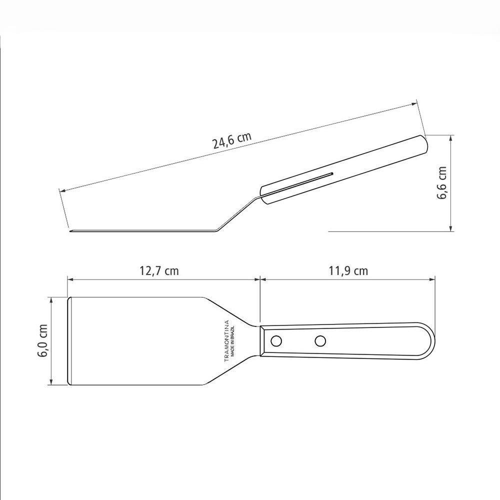Espátula Fritura Para Chapa Lâmina Inox Cabo Madeira Polywood Vermelho 4 - Tramontina 21165174 - 3