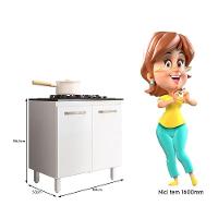 Balcão De Cozinha Fit 80 2 Portas Branco Com Tampo Mdp Para Cooktop - Nicioli Branco - 4