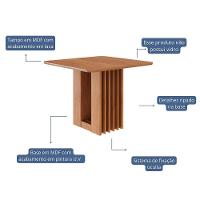 Mesa De Jantar Quadrada Ariela 95x95 Cinamomo Com Tampo Em Mdf - Cimol Móveis Cinamomo - 2