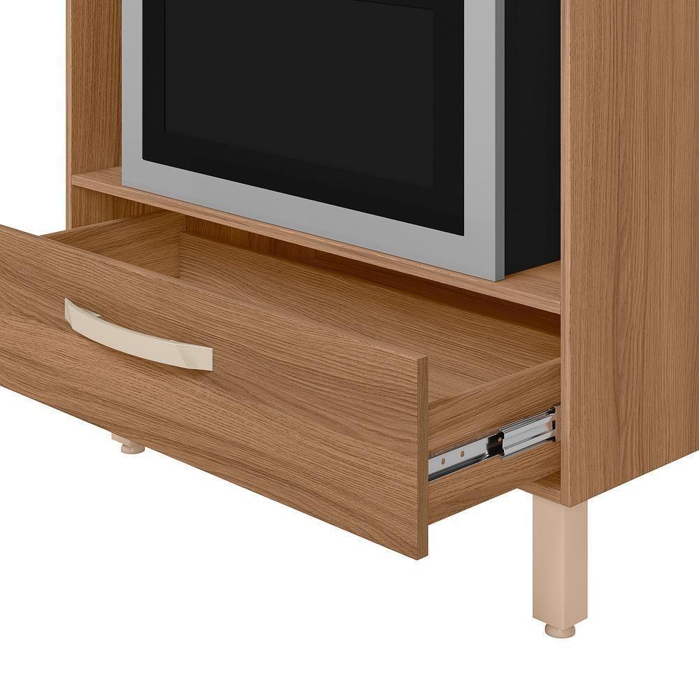 Balcão De Cozinha Fit 80 Ipê Com Tampo Mdp Para Cooktop - Nicioli Ipê - 3