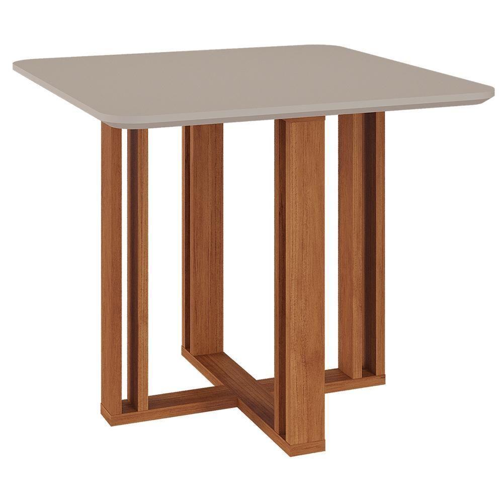 Mesa De Jantar Quadrada Flora 95x95 Cinamomo-off White Com Tampo Em Mdf - Cimol Móveis Cinamomo-off White - 1