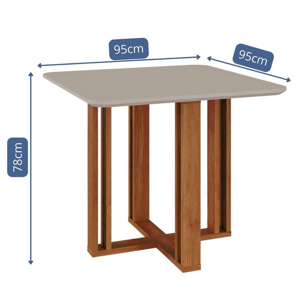 Mesa De Jantar Quadrada Flora 95x95 Cinamomo-off White Com Tampo Em Mdf - Cimol Móveis Cinamomo-off White - 2