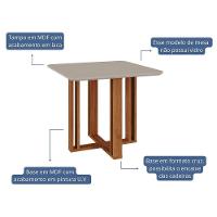 Mesa De Jantar Quadrada Flora 95x95 Cinamomo-off White Com Tampo Em Mdf - Cimol Móveis Cinamomo-off White - 3