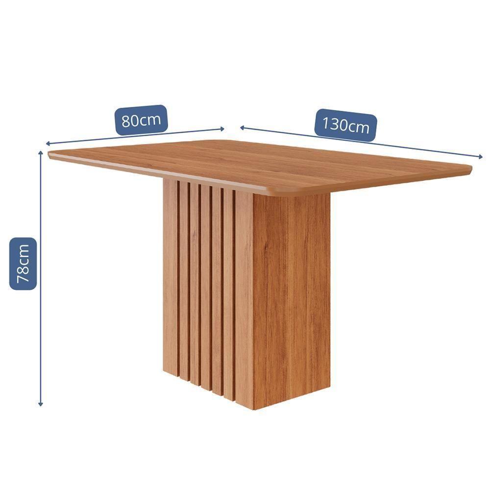 Mesa De Jantar Quadrada Ana 130x80 Cinamomo Com Tampo Em Mdf - Cimol Móveis Cinamomo - 2