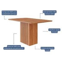Mesa De Jantar Quadrada Ana 130x80 Cinamomo Com Tampo Em Mdf - Cimol Móveis Cinamomo - 3