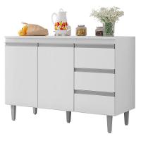 Balcão Pia Andréia 120cm Branco Com Tampo Mdp - Ajl Móveis Branco - 1