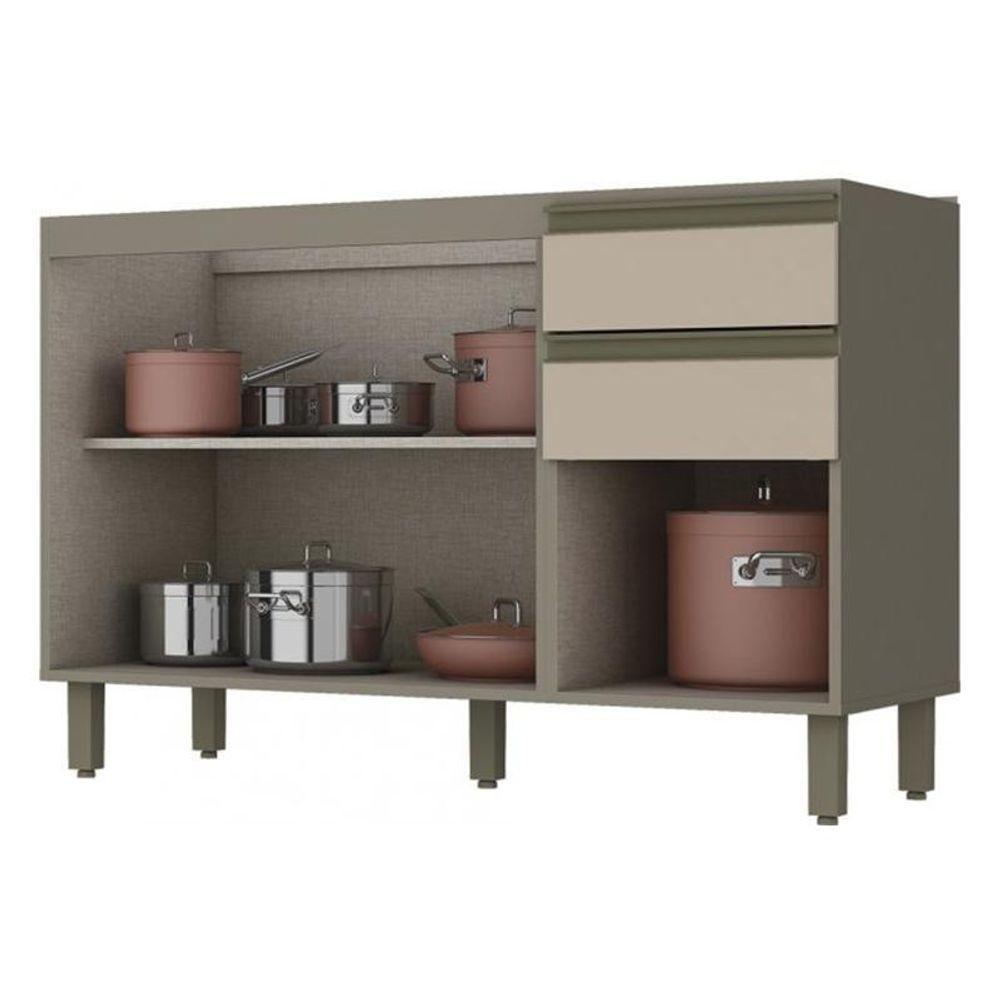 Balcão Pia 2 Gavetas 3 Portas Sem Tampo Connect Duna-cristal - Móveis Henn Duna-cristal - 2