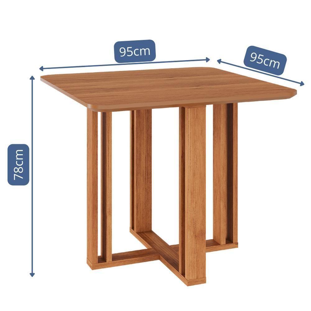 Mesa De Jantar Quadrada Flora 95x95 Cinamomo Com Tampo Em Mdf - Cimol Móveis Cinamomo - 2