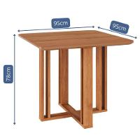 Mesa De Jantar Quadrada Flora 95x95 Cinamomo Com Tampo Em Mdf - Cimol Móveis Cinamomo - 2