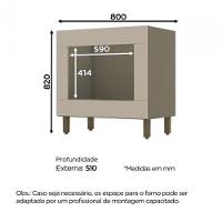 Balcão Forno Embutir Connect Duna-cristal Com Tampo - Móveis Henn Duna-cristal - 2