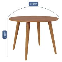 Mesa De Jantar Redonda Dani 109cm Madeira-cinamomo Com Tampo Em Mdf - Cimol Móveis Madeira-cinamomo - 3