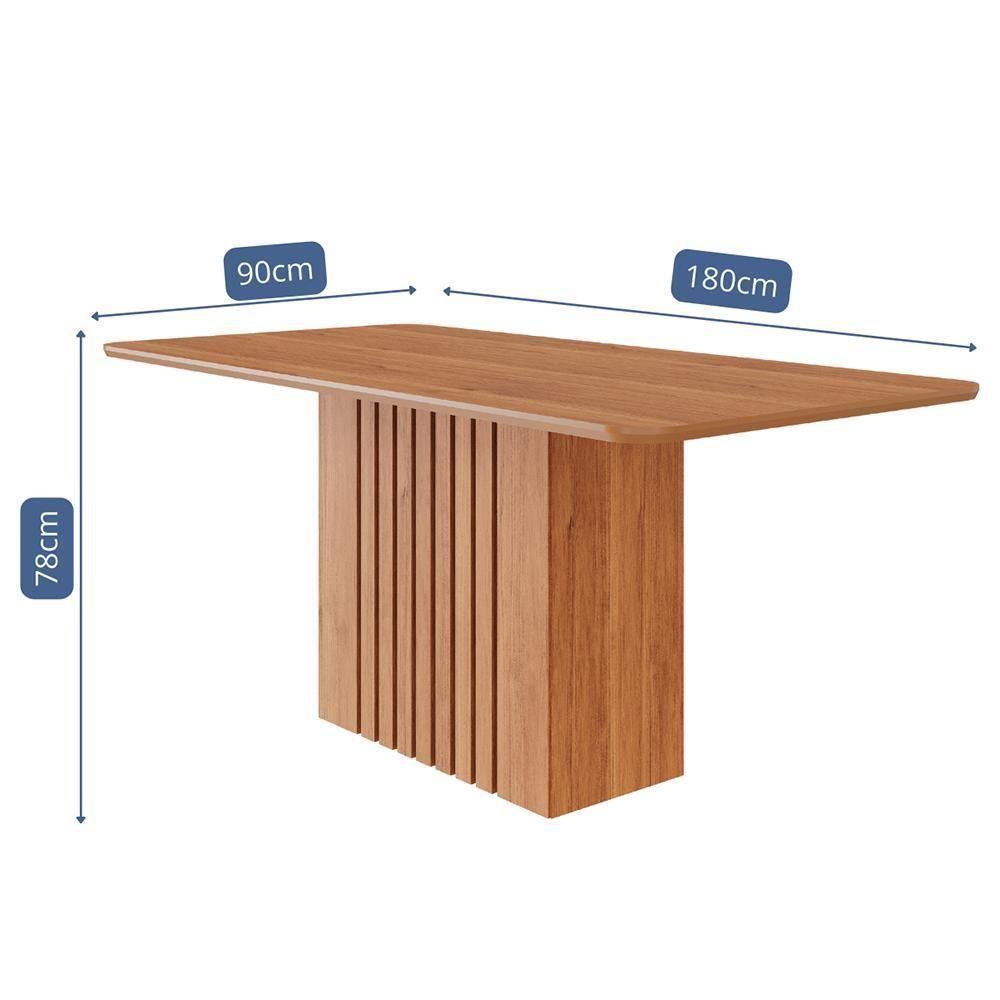 Mesa De Jantar Retangular Ana 180x90 Cinamomo Com Tampo Em Mdf - Cimol Móveis Cinamomo - 3