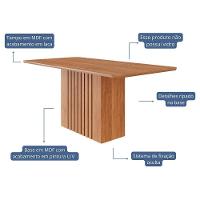 Mesa De Jantar Retangular Ana 180x90 Cinamomo Com Tampo Em Mdf - Cimol Móveis Cinamomo - 2