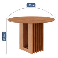 Mesa De Jantar Redonda Ariela 109cm Cinamomo Com Tampo Em Mdf - Cimol Móveis Cinamomo - 3