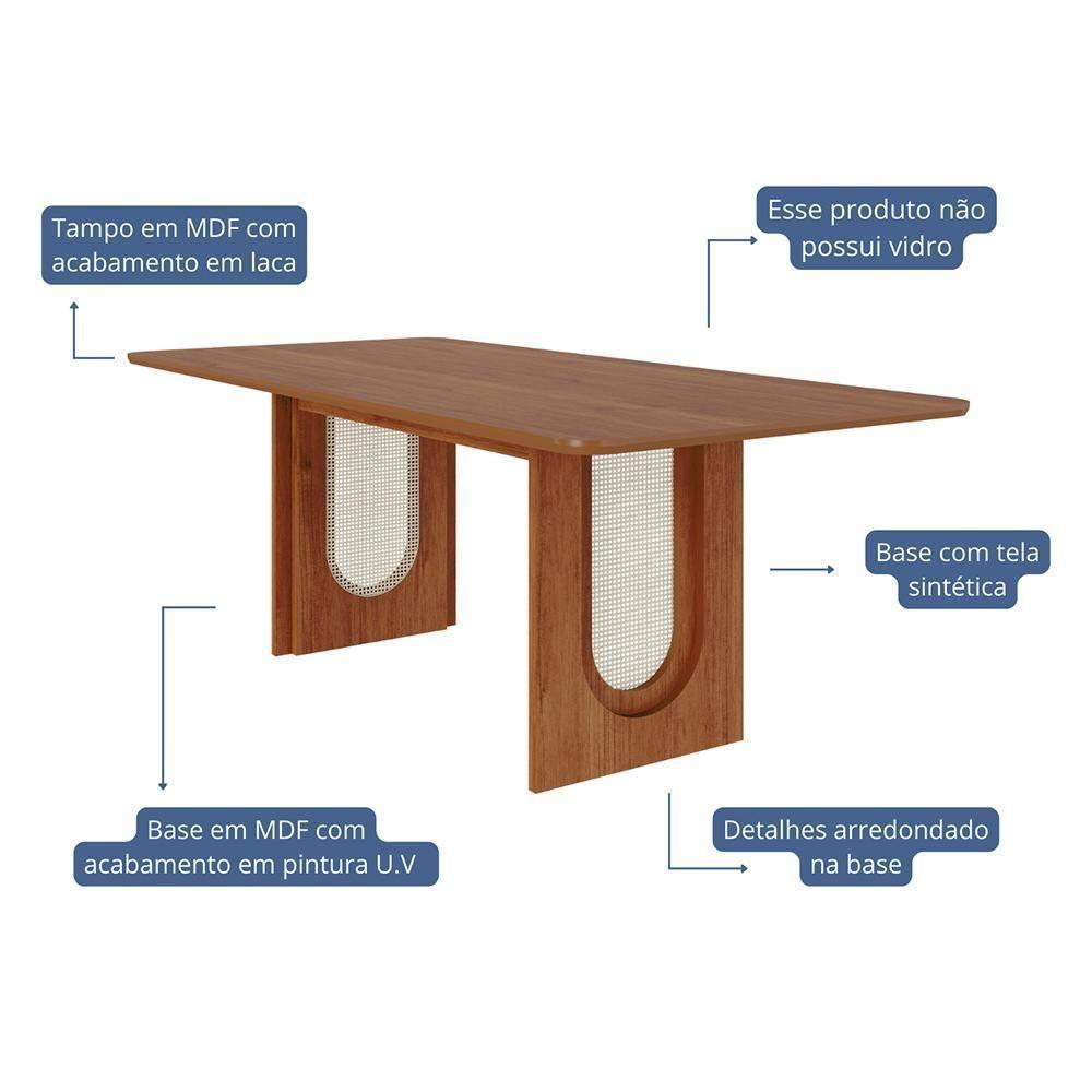 Mesa De Jantar Retangular Valentina 210x100 Cinamomo Com Tampo Em Mdf - Cimol Móveis Cinamomo - 2