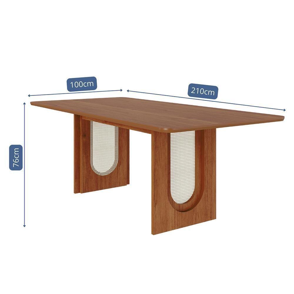 Mesa De Jantar Retangular Valentina 210x100 Cinamomo Com Tampo Em Mdf - Cimol Móveis Cinamomo - 3