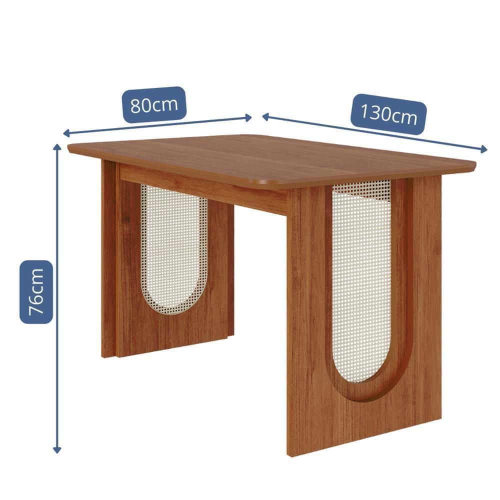 Mesa De Jantar Retangular Valentina 130x80 Cinamomo Com Tampo Em Mdf - Cimol Móveis Cinamomo - 3