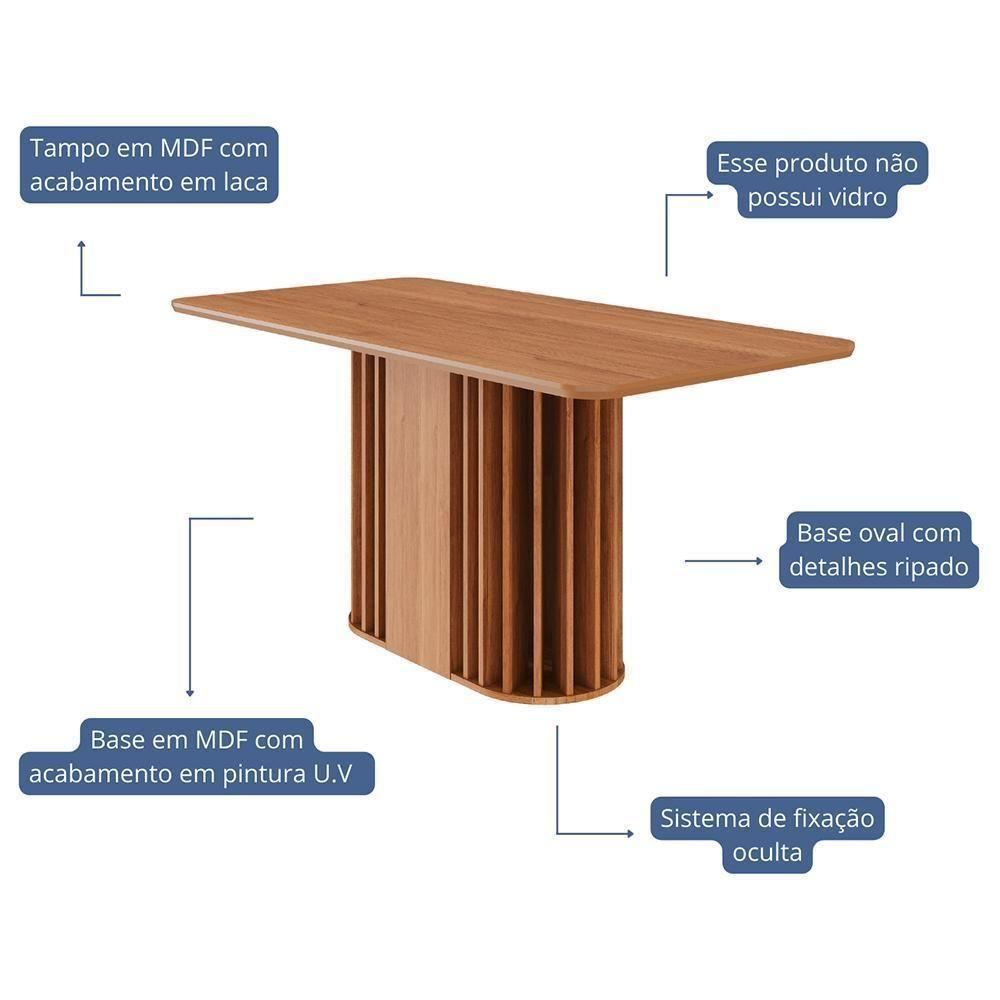 Mesa De Jantar Retangular Julieta 160x80 Cinamomo Com Tampo Em Mdf - Cimol Móveis Cinamomo - 3