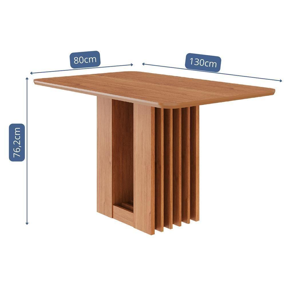 Mesa De Jantar Retangular Ariela 130x80 Cinamomo Com Tampo Em Mdf - Cimol Móveis Cinamomo - 3