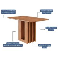 Mesa De Jantar Retangular Ariela 130x80 Cinamomo Com Tampo Em Mdf - Cimol Móveis Cinamomo - 2